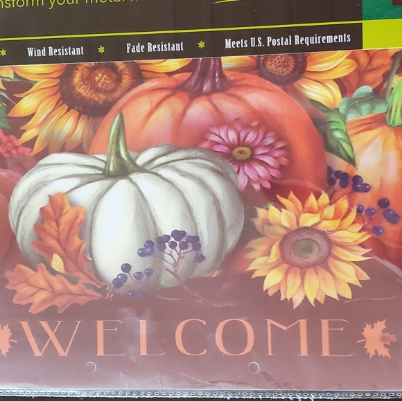 Fall Beauty Floral Magnetic Mailbox Cover Welcome Autumn Pumpkins Briarwood - Picture 4 of 8